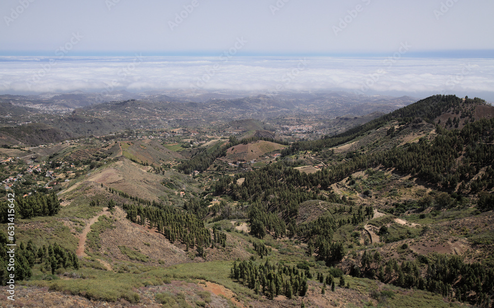 Las Palmas, east towards  Las Palmas under cloud cover taken from a Las Cumbres, ie The Summits of Gran Canaria