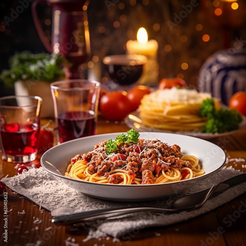 Spaghetti bolognese made with generative ai 