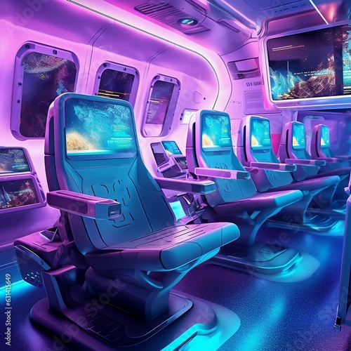 interior of a train made with generative AI 