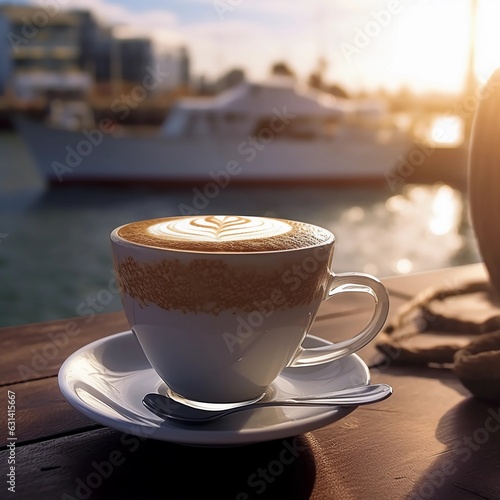 cup of cappuccino made with generative ai 