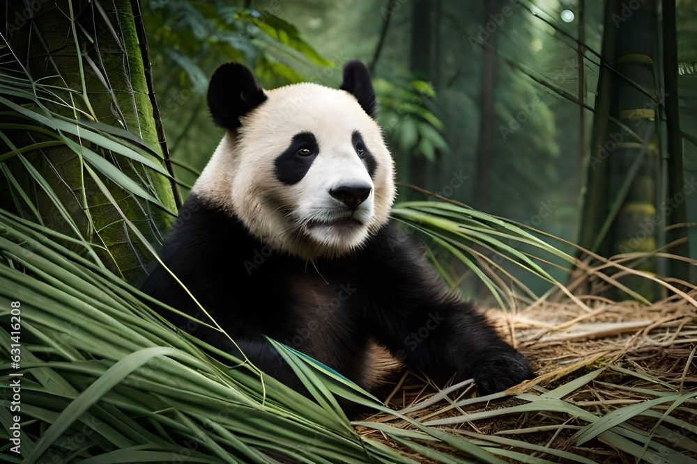 Obraz premium panda in bamboo forest