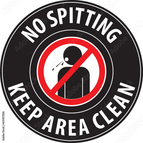 No spitting allowed sign sticker vector