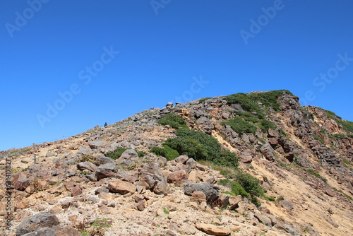 乗鞍岳の風景。乗鞍岳は飛騨山脈南部にある剣ヶ峰を主峰とする山々の総称。