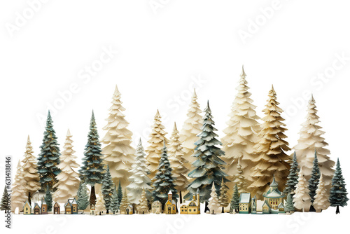 a collection of a variety size of Christmas trees in a white background and with margin PNG