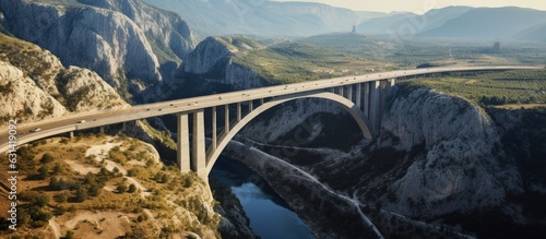 The Dalmatia area is home to an industrial and complex construction project of an unfinished bridge photo