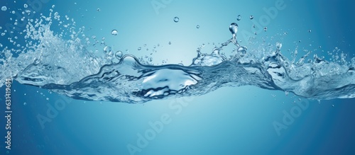 water splashing on a blue background with empty space for copying