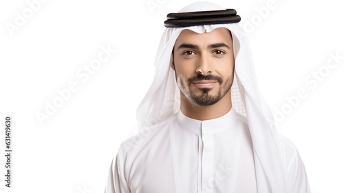 Elegant Middle Eastern man, ethnic groups, white background, transparent background Generative AI