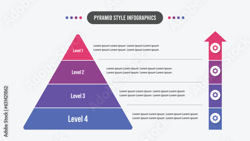 Pyramid four step infographics