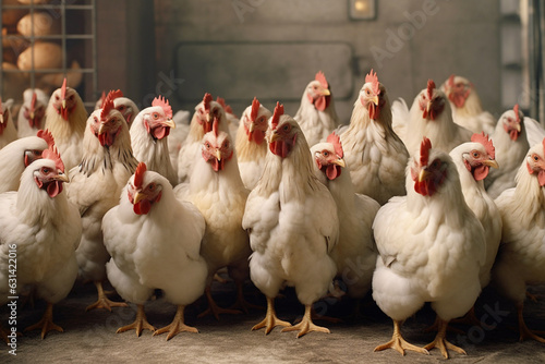 Photo A closeup shot of a brood of hens on a farm
