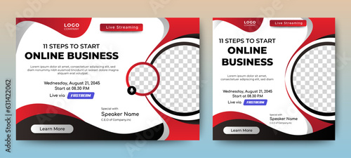 Online webinar conference banner template. web and social media layout. vector