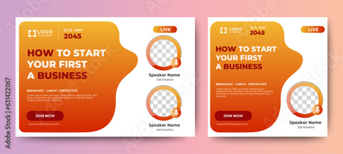 Digital marketing seminar social media web banner template. vector