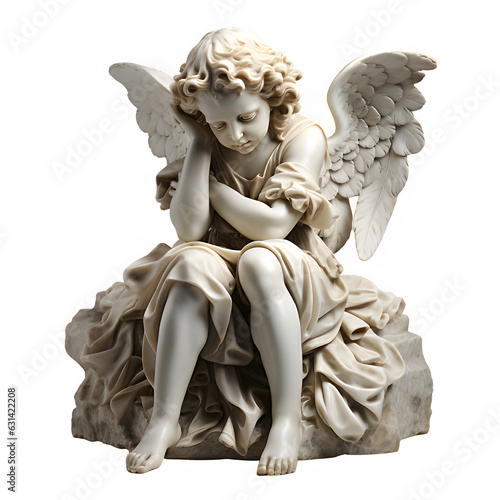 cupid statue cutout isolated on transparent background ,generative ai