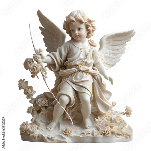 Billede på lærred cupid statue cutout isolated on transparent background ,generative ai