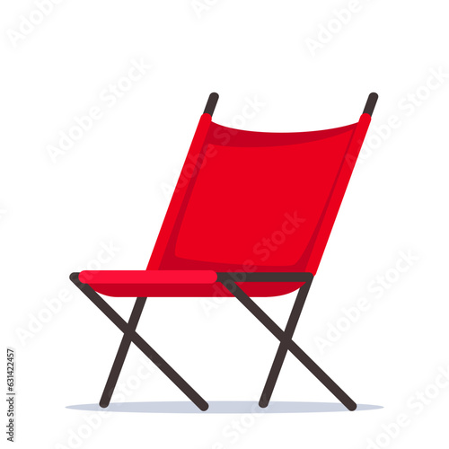 Camping chair. Summer portable outdoor furniture for traveling. Vector illustration.