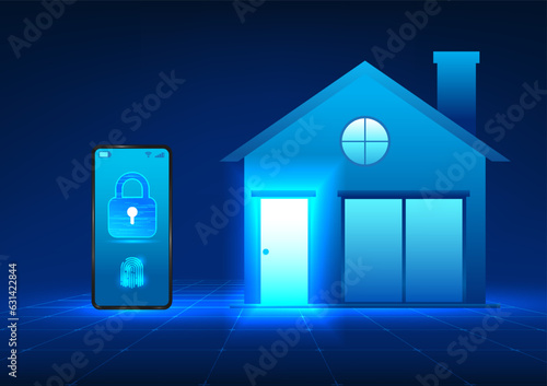 Smartphone technology works with smart homes. By using a mobile phone to unlock the door of house or even using commands for electrical equipment in the house, Mobile phone has lock next to the house