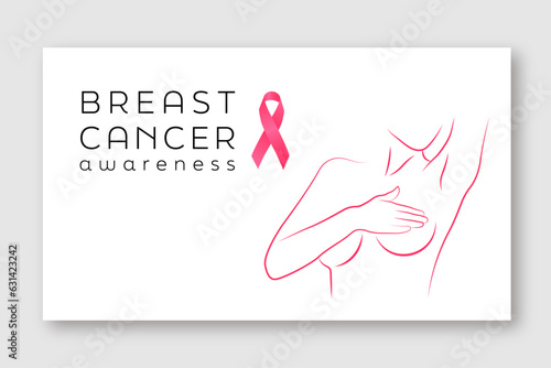 Breast cancer awareness month, landing page vector illustration