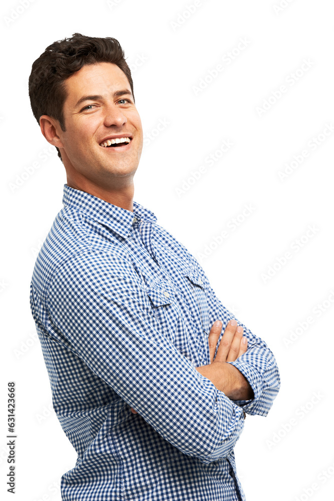 Business man, arms crossed and smile portrait isolated on a transparent, png background. Happy young male model person for fashion, style or positive attitude with confidence, laugh and happiness Business man, arms crossed and smile portrait isolated on a transparent, png background. Happy young male model person for fashion, style or positive attitude with confidence, laugh and happiness