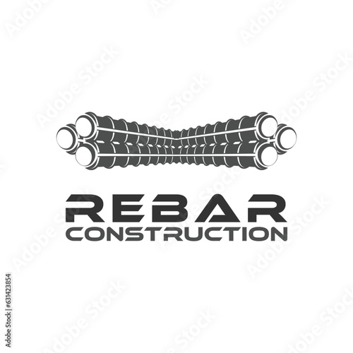	
rebar concrete construction logo design vector