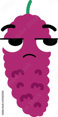 Mulberry Face Looking Right Mistrust