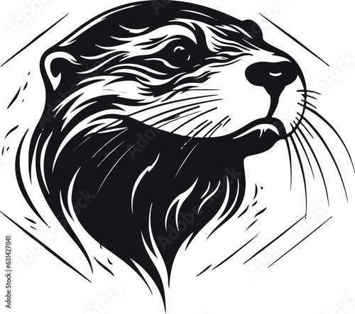 Minimalist illustration of an  beaver, abstract, minimalist, clean, line art , graphic design, geometric tattoo style, tattoo, sketch, black and white, fine line, gematric, fine line tattoo photo