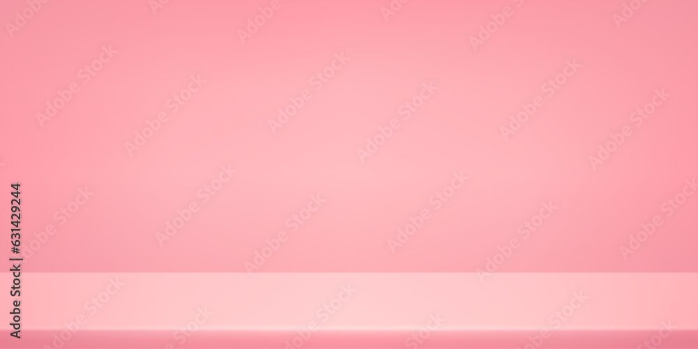 Pink studio background. Space for selling products on the website. Template mock up for display of product. Vector illustration.
