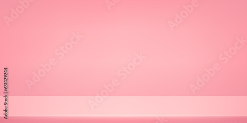 Pink studio background. Space for selling products on the website. Template mock up for display of product. Vector illustration.