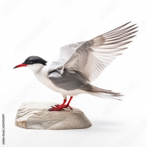 Aleutian tern bird isolated on white. Generative AI