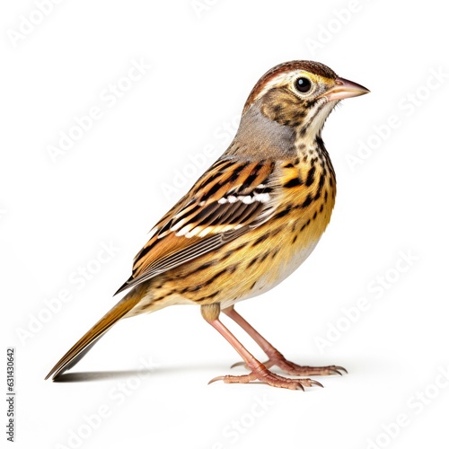 Henslows sparrow bird isolated on white. Generative AI