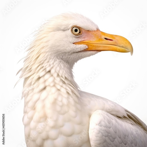 Herring gull bird isolated on white. Generative AI