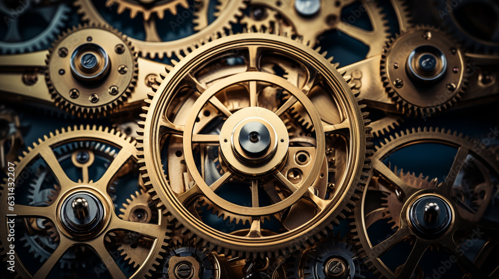Close-up of Gears and Cogs in a Vintage Industrial Machine Close-up of Gears and Cogs in a Vintage Industrial Machine