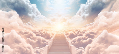 Fényképezés Staircase or Path to heaven, the concept of enlightenment