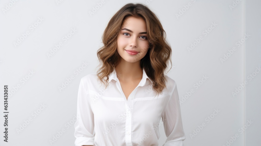 woman, white background, copy space woman, white background, copy space