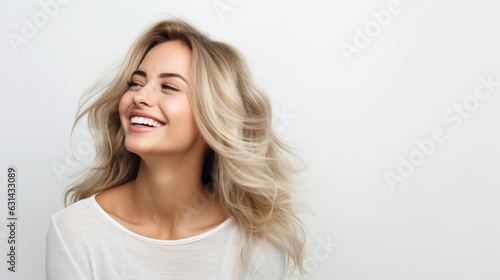 woman, white background, copy space