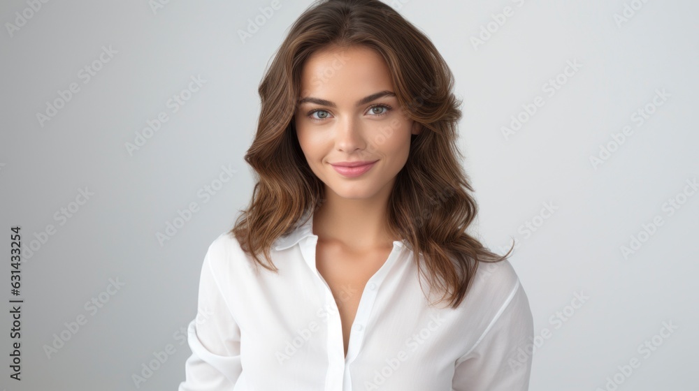 woman, white background, copy space woman, white background, copy space