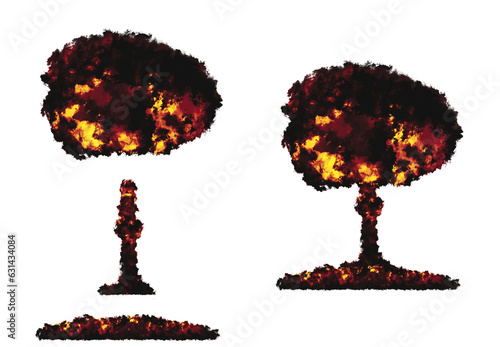 Nuclear Bomb Mushroom Cloud Masked with Isolated Elements