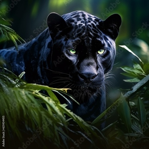 black panther animal big cat in jungle cinematic hd