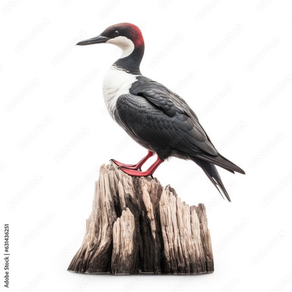Fototapeta premium Common loon bird isolated on white. Generative AI