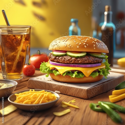 Photo an amazing delicious cheeseburger