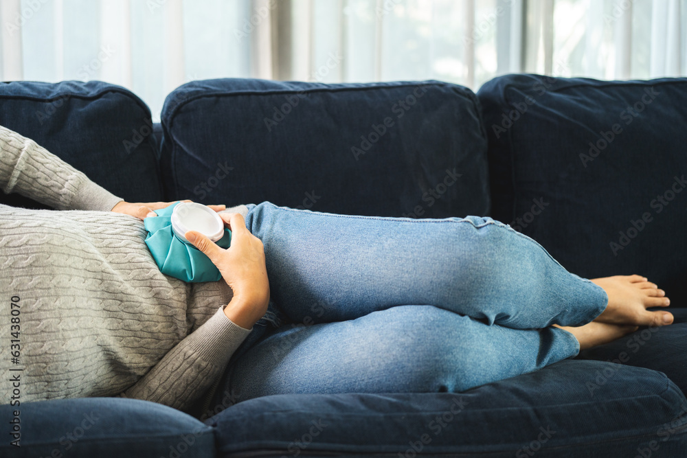 Woman had a stomach ache menstrual pain and gastritis inflammatory