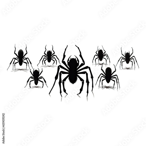 group of silhouette spiders  on a transparent background © volga