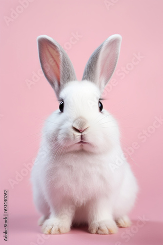 Cute bunny with on pastel background
