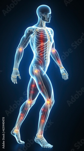 3D human man anatomy with articular pain © Muzaffer Stock