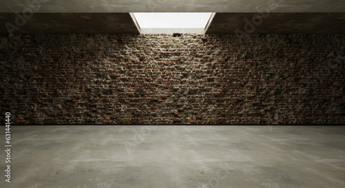 Abandoned warehouse scene cement floor old cement wall abandoned room garage dilapidated room background 3d illustration