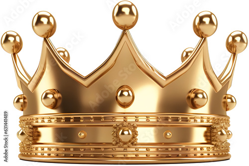 Gold crown isolated. Golden crown on a transparent background. illustration