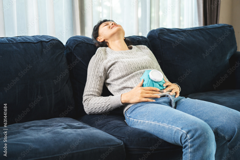 Woman had a stomach ache menstrual pain and gastritis inflammatory