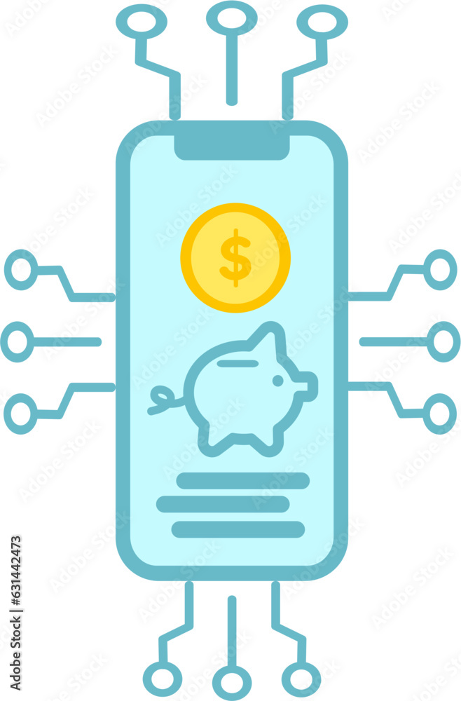 Financial technology money online illustration. Financial technology money online illustration.