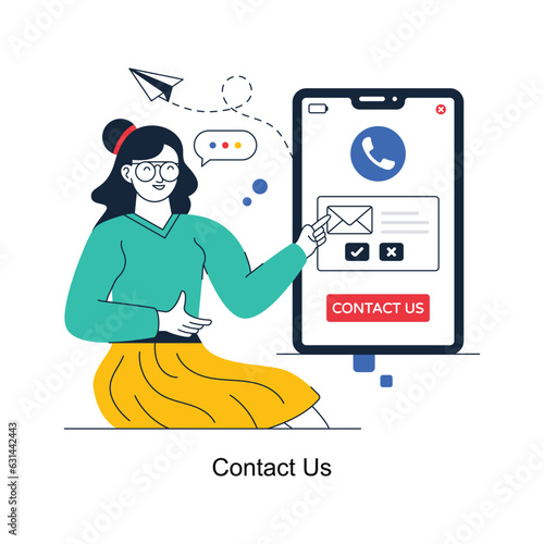 Contact Us abstract concept vector in a flat style stock illustration