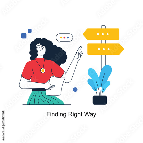 Finding Right Way abstract concept vector in a flat style stock illustration
