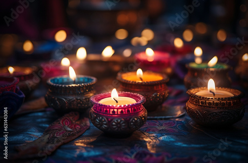 The people lighten many candles on a colourful day, diwali stock images, realistic stock photos