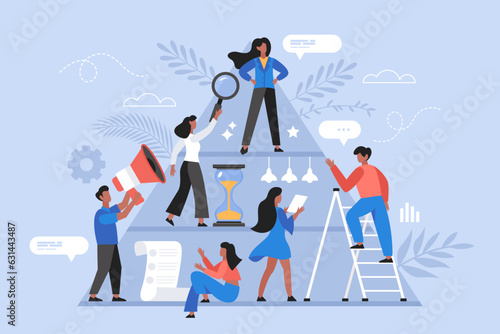 People management and organizational structure for company concept. Modern vector illustration of people business team, businesswoman and office staff